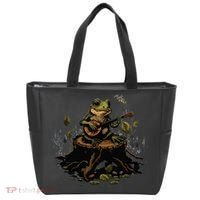 Frog Playing Banjo On Log Gift Tote Bag thumb 0