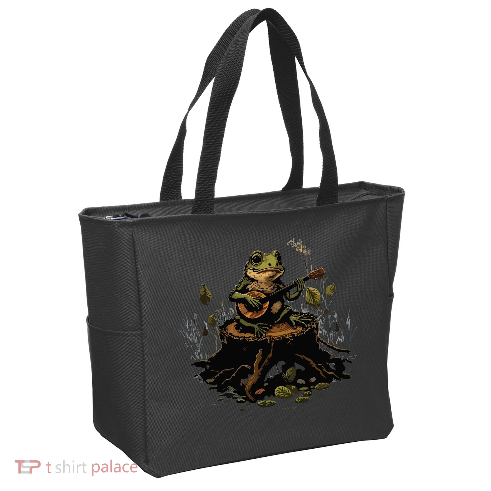 Frog Playing Banjo On Log Gift Tote Bag