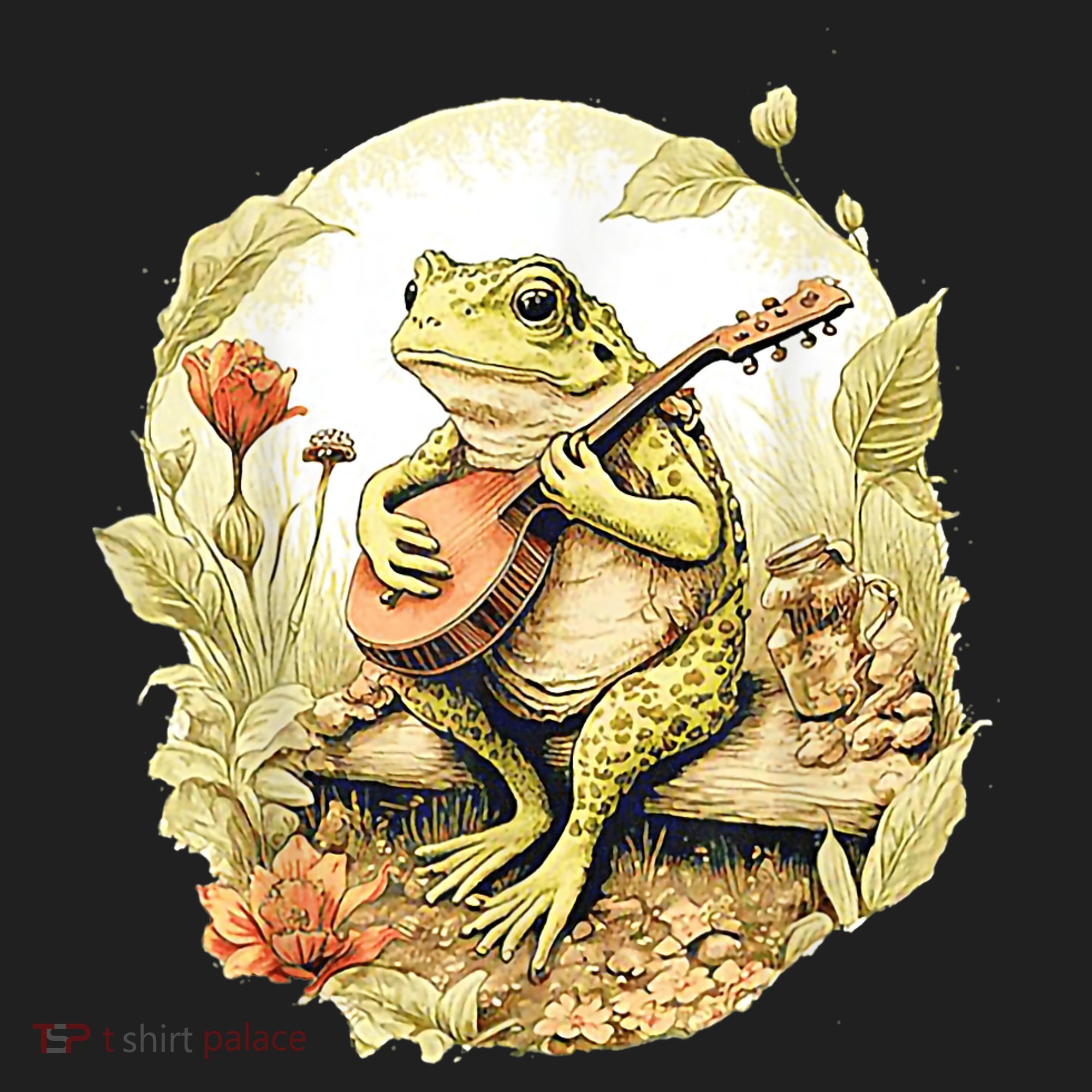 Frog Playing Banjo On Log Women's Sweatshirt
