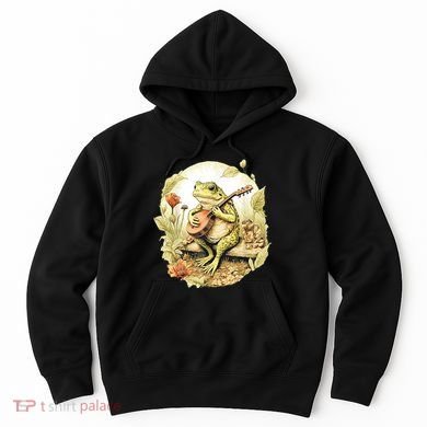 Frog Playing Banjo On Log Hoodie