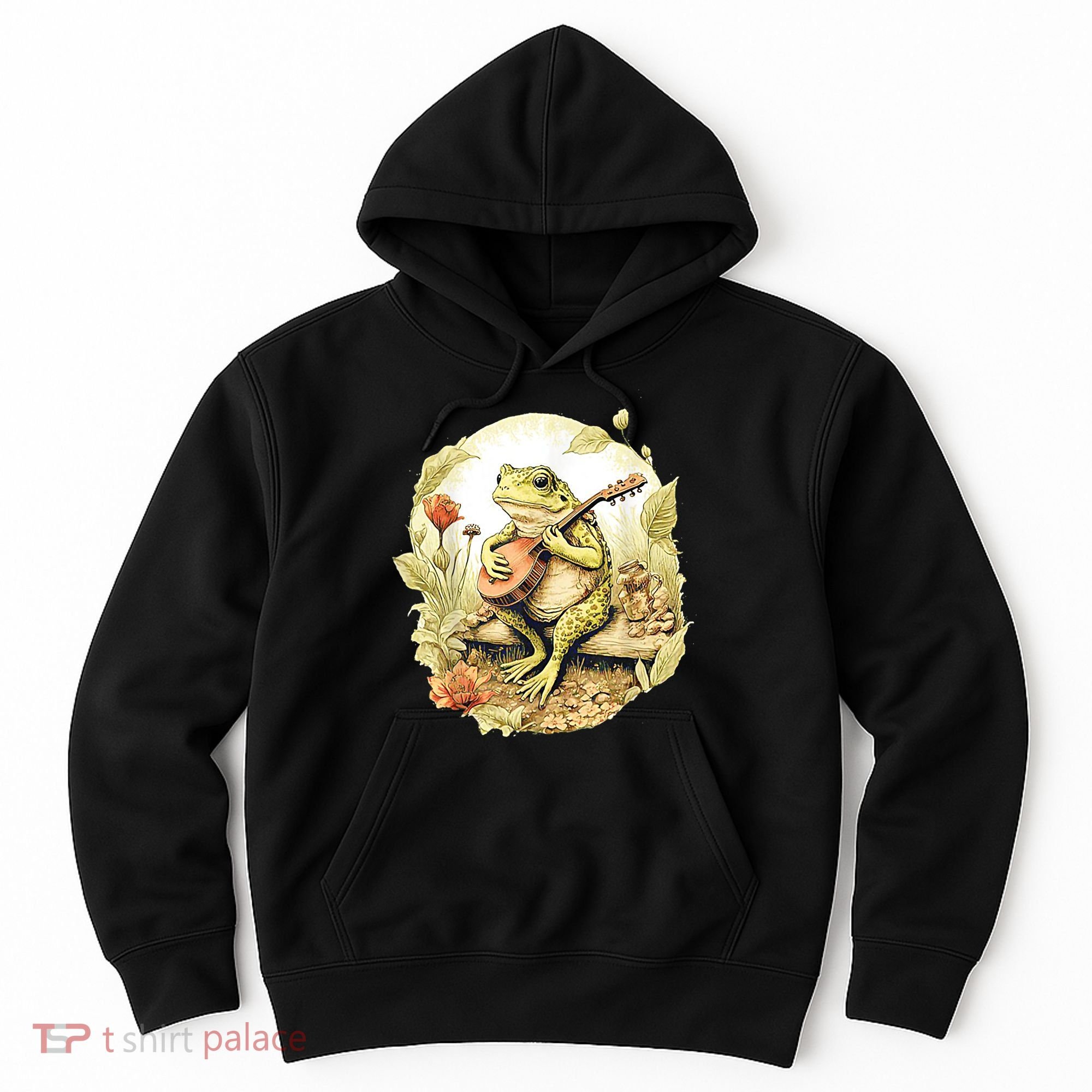 Frog Playing Banjo On Log Hoodie