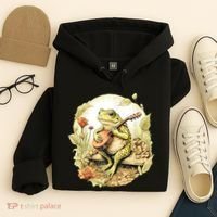 Frog Playing Banjo On Log Hoodie thumb 4