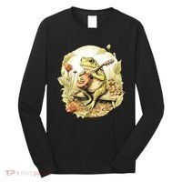 Frog Playing Banjo On Log Long Sleeve Shirt thumb 0
