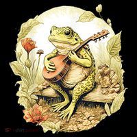 Frog Playing Banjo On Log Long Sleeve Shirt thumb 2