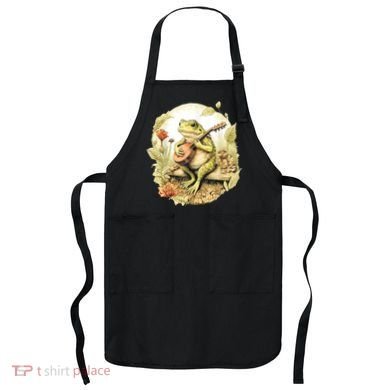 Frog Playing Banjo On Log Apron
