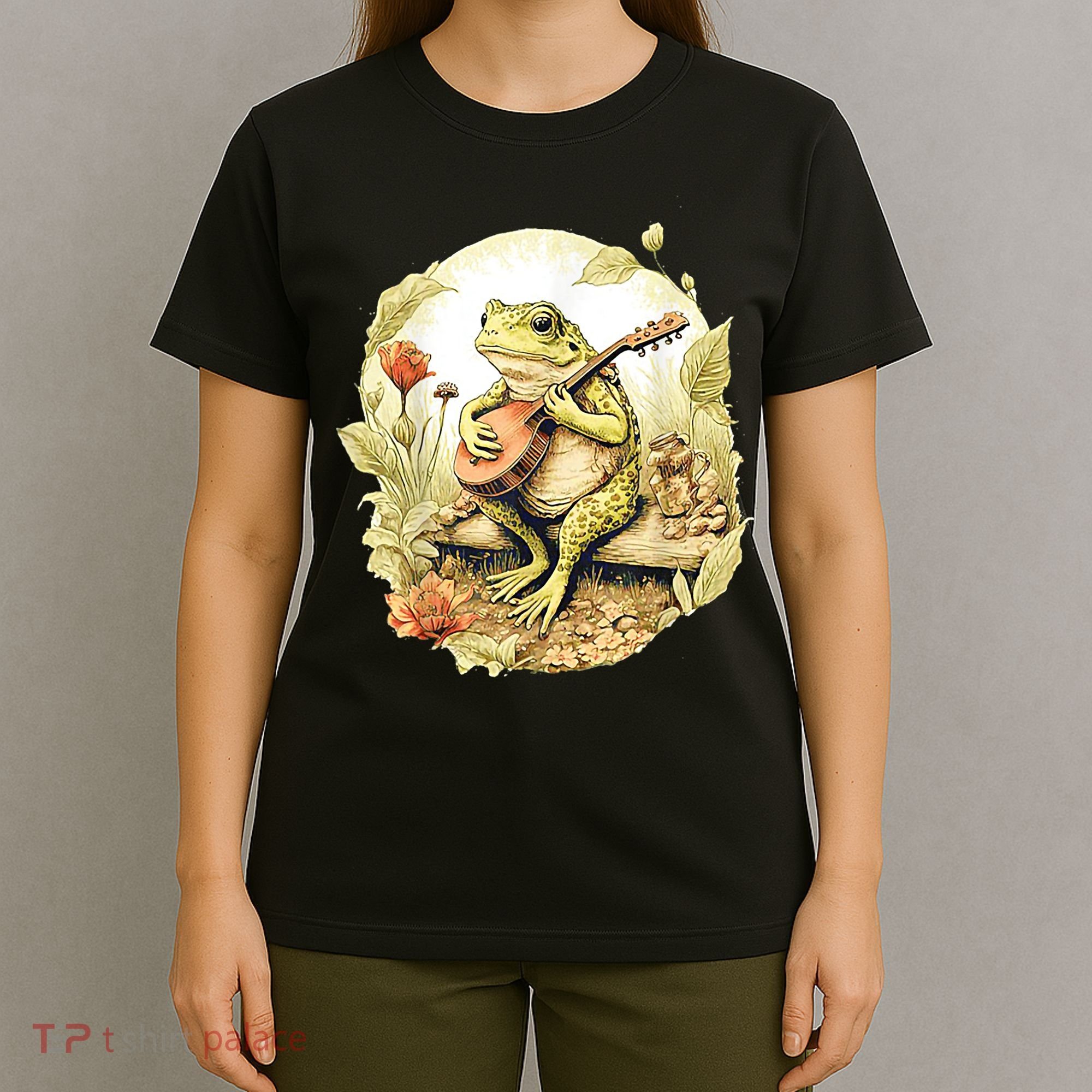 Frog Playing Banjo On Log T-Shirt