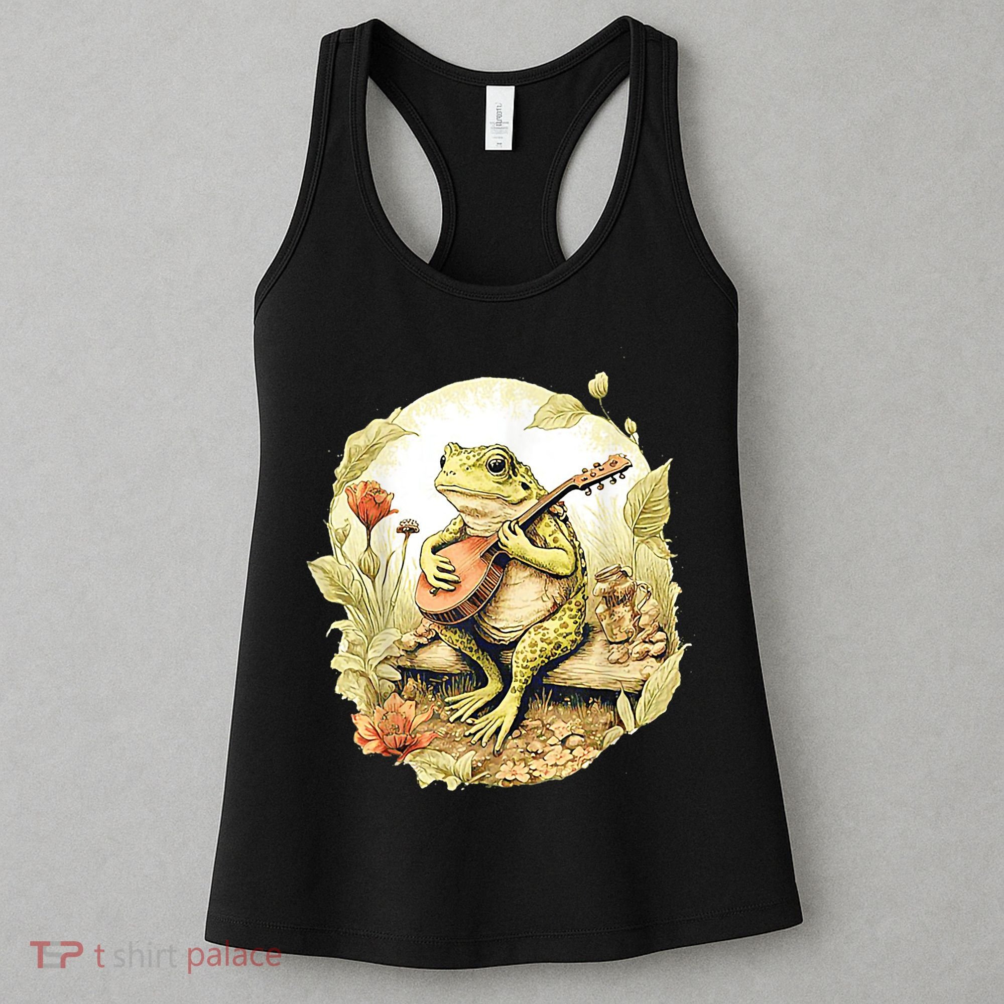 Frog Playing Banjo On Log Women's Tank Top