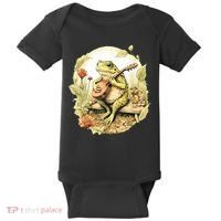 Frog Playing Banjo On Log Baby Bodysuit thumb 0