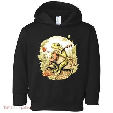 Frog Playing Banjo On Log Toddler Hoodie