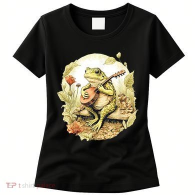 Frog Playing Banjo On Log Women's T-Shirt