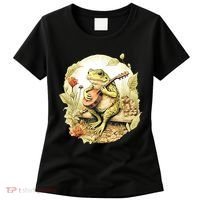 Frog Playing Banjo On Log Women's T-Shirt thumb 0
