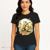Frog Playing Banjo On Log Women's T-Shirt thumb 4