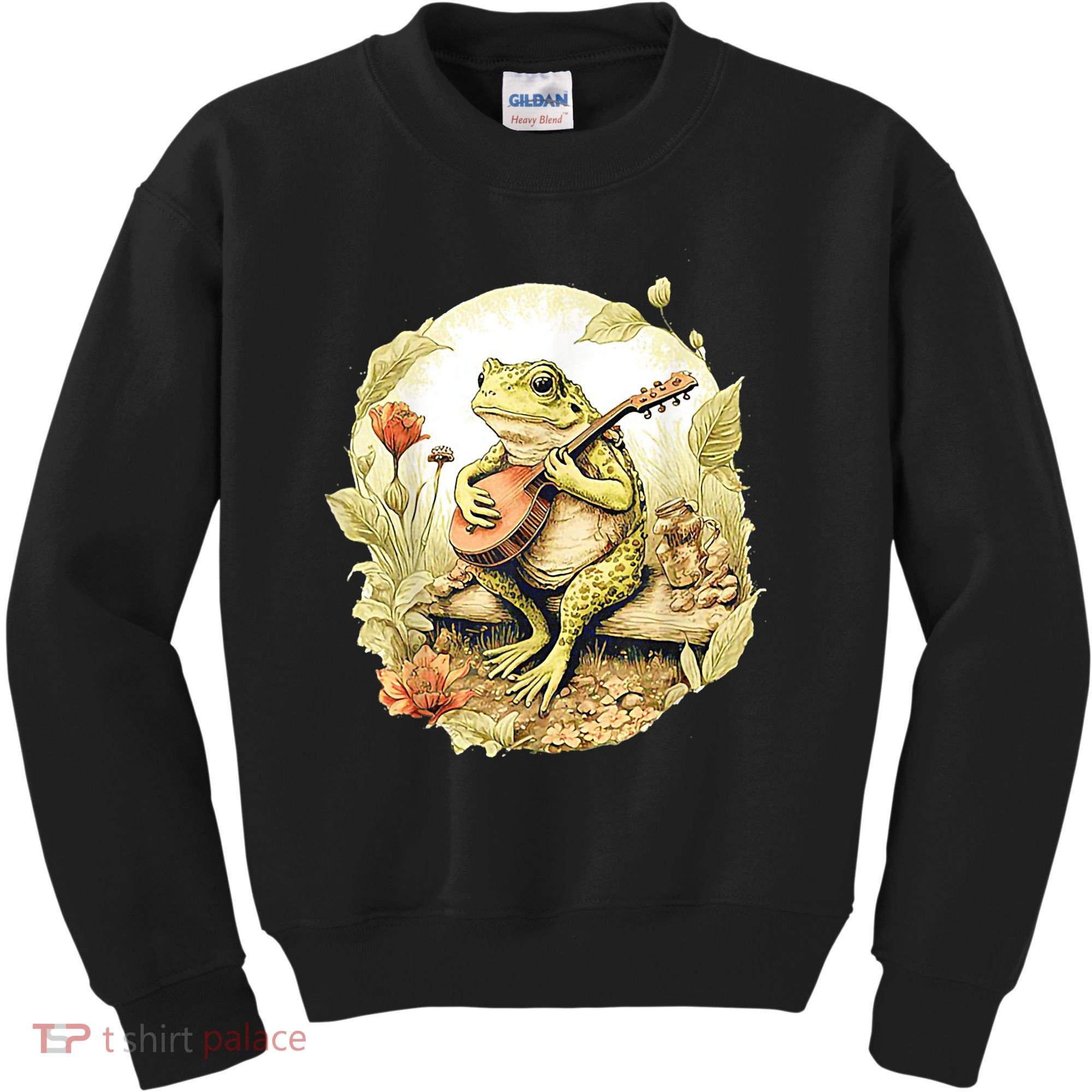 Frog Playing Banjo On Log Kids Sweatshirt