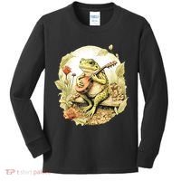Frog Playing Banjo On Log Kids Long Sleeve Shirt thumb 0