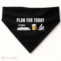 Funny Pontoon Boat Plan for Today Beer Boating  USA-Made Doggie Bandana thumb 0