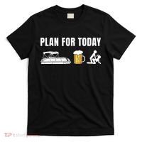 Funny Pontoon Boat Plan for Today Beer Boating  T-Shirt thumb 0