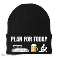 Funny Pontoon Boat Plan for Today Beer Boating  Beanie thumb 0