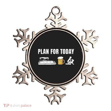 Funny Pontoon Boat Plan for Today Beer Boating  Ornament