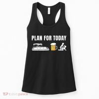 Funny Pontoon Boat Plan for Today Beer Boating  Women's Tank Top thumb 0