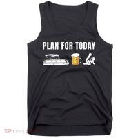 Funny Pontoon Boat Plan for Today Beer Boating  Tank Top thumb 0