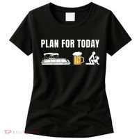 Funny Pontoon Boat Plan for Today Beer Boating  Women's T-Shirt thumb 0