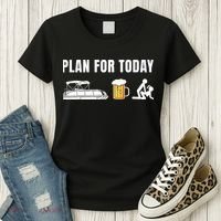 Funny Pontoon Boat Plan for Today Beer Boating  Women's T-Shirt thumb 3