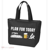 Funny Pontoon Boat Plan for Today Beer Boating  Tote Bag thumb 3