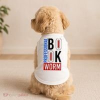 Funny Professional Book Worm Doggie Tank thumb 2