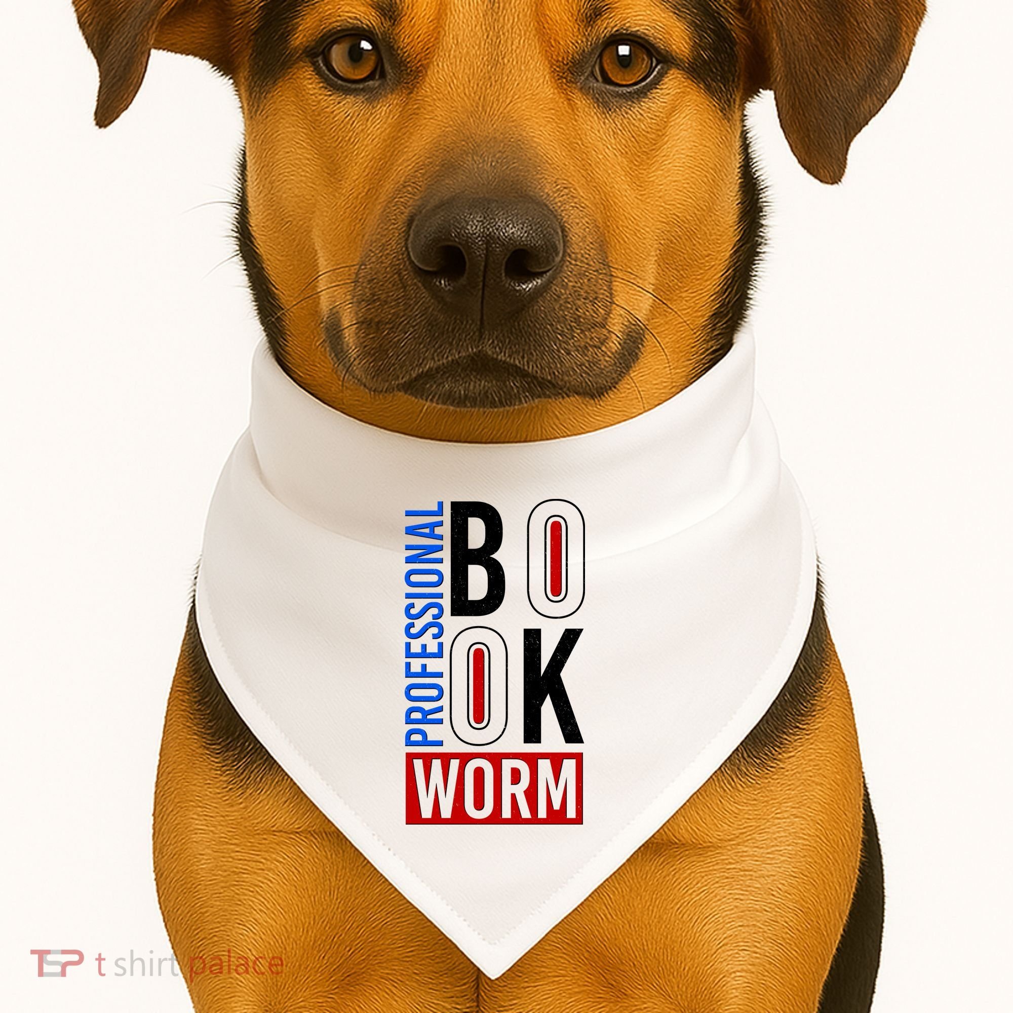 Funny Professional Book Worm USA-Made Doggie Bandana