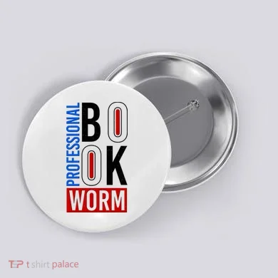 Funny Professional Book Worm Button