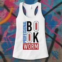 Funny Professional Book Worm Women's Tank Top thumb 3