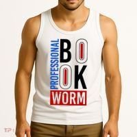 Funny Professional Book Worm Tank Top thumb 3