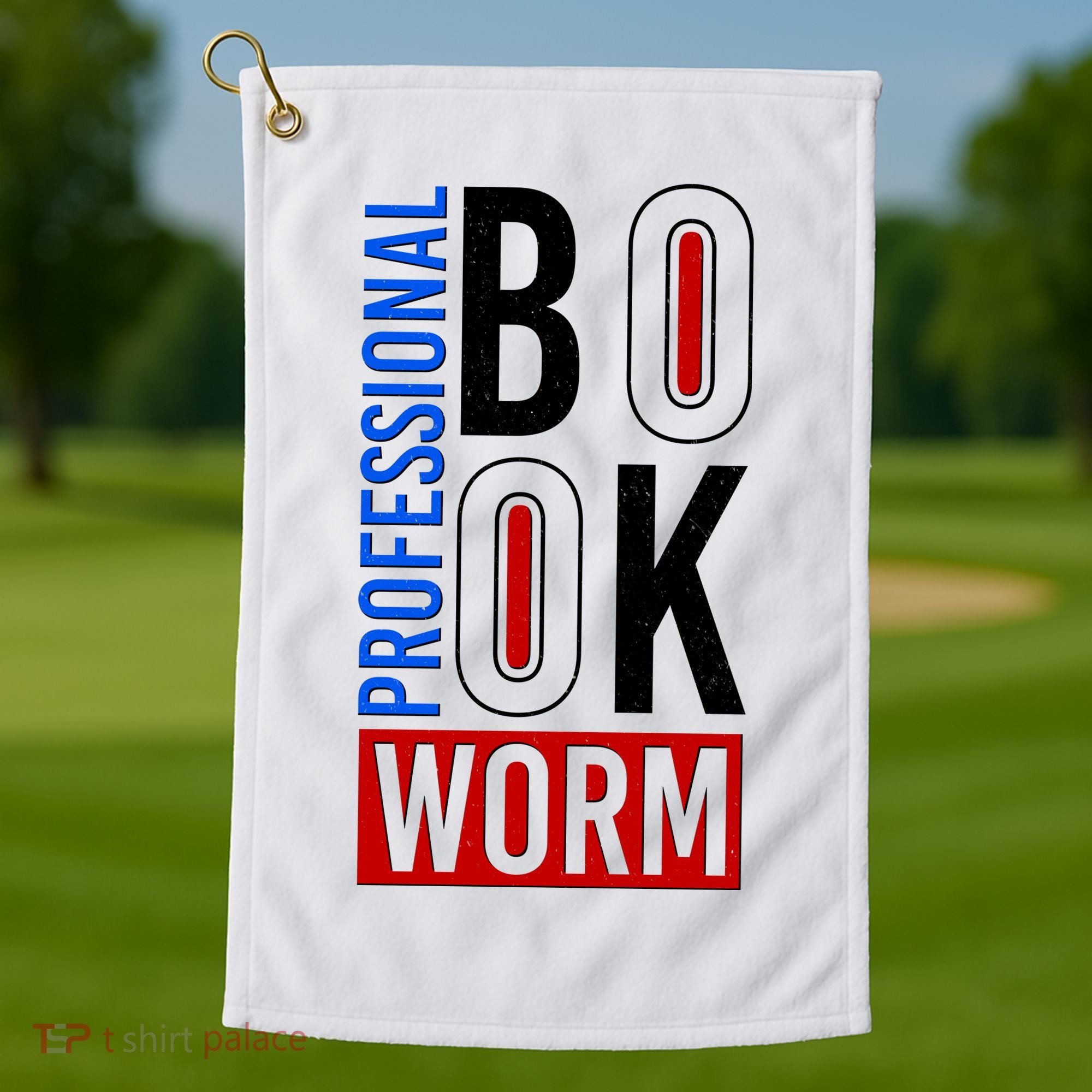 Funny Professional Book Worm Golf Towel