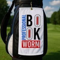 Funny Professional Book Worm Golf Towel thumb 2