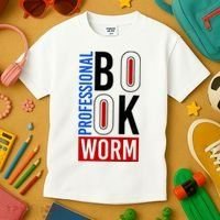 Funny Professional Book Worm Kids T-Shirt thumb 3