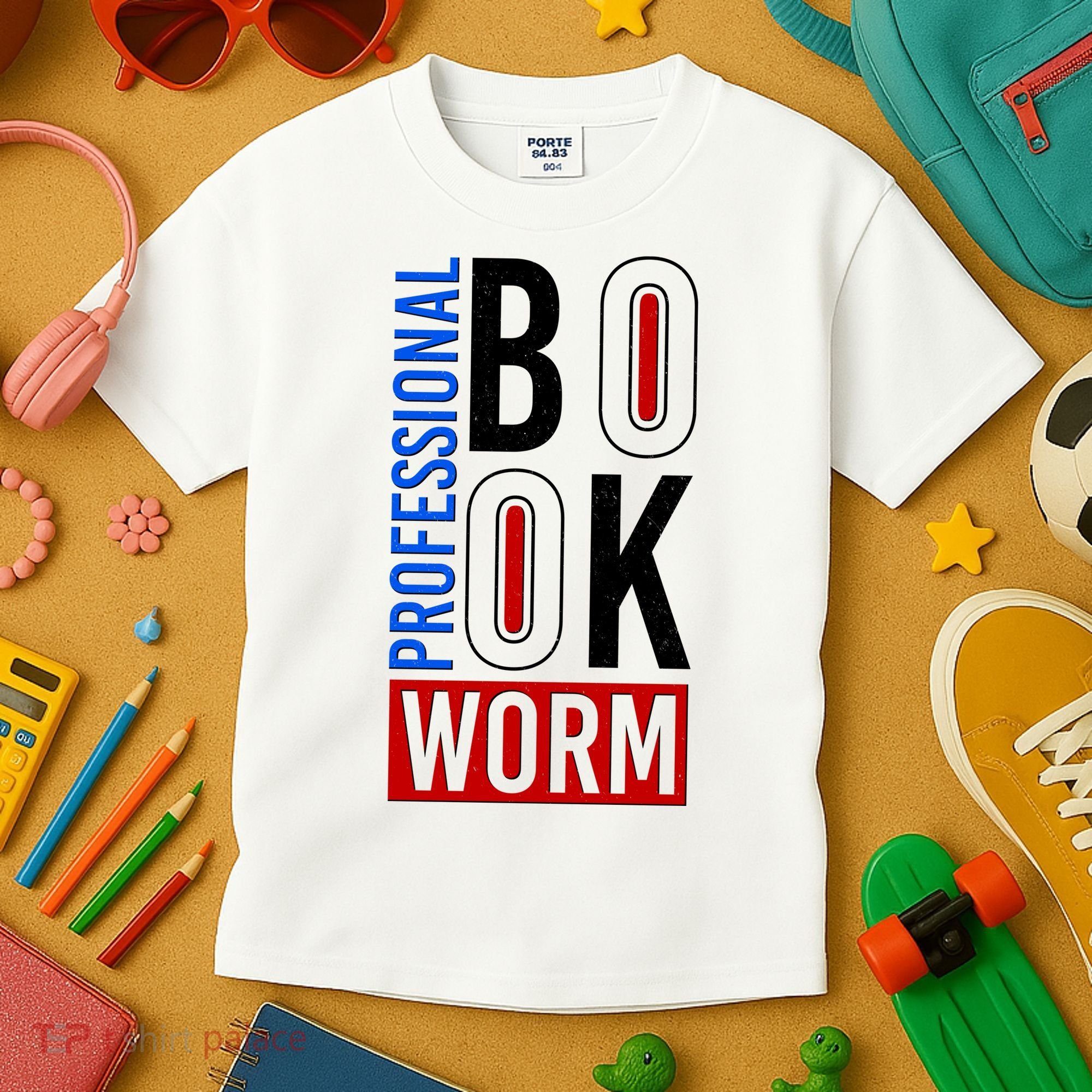 Funny Professional Book Worm Kids T-Shirt