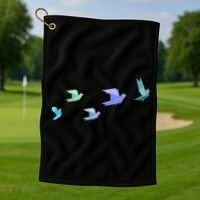 Flying Paper Birds Golf Towel thumb 1