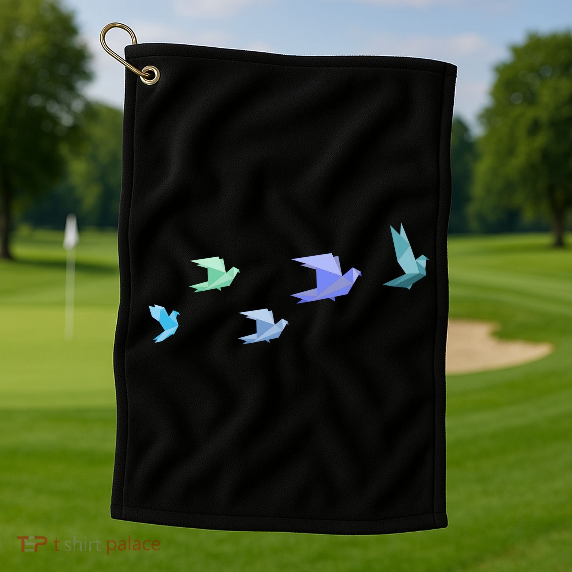 Flying Paper Birds Golf Towel