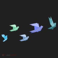 Flying Paper Birds Golf Towel thumb 3