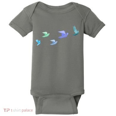 Flying Paper Birds Baby Bodysuit