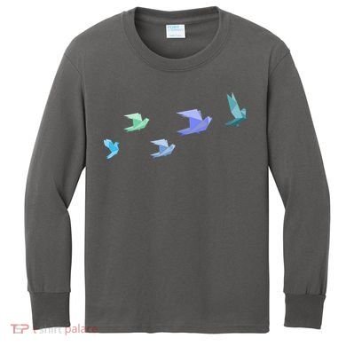 Flying Paper Birds Kids Long Sleeve Shirt