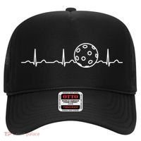 Funny Pickleball Ball Heartbeat Apparel Player Fan Mens Boys Hat thumb 0