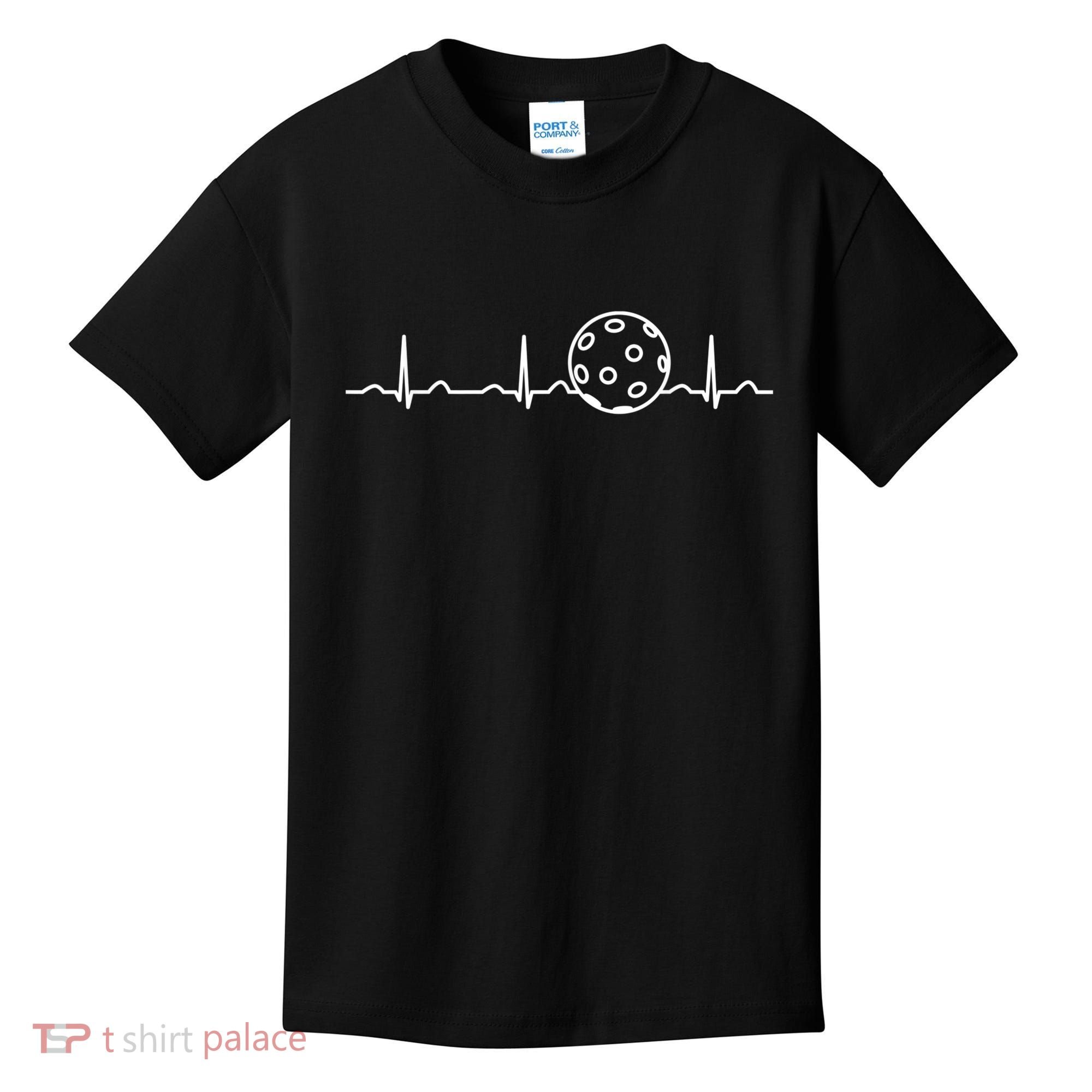 Funny Pickleball Ball Heartbeat Apparel Player Fan Mens Boys Kids T-Shirt