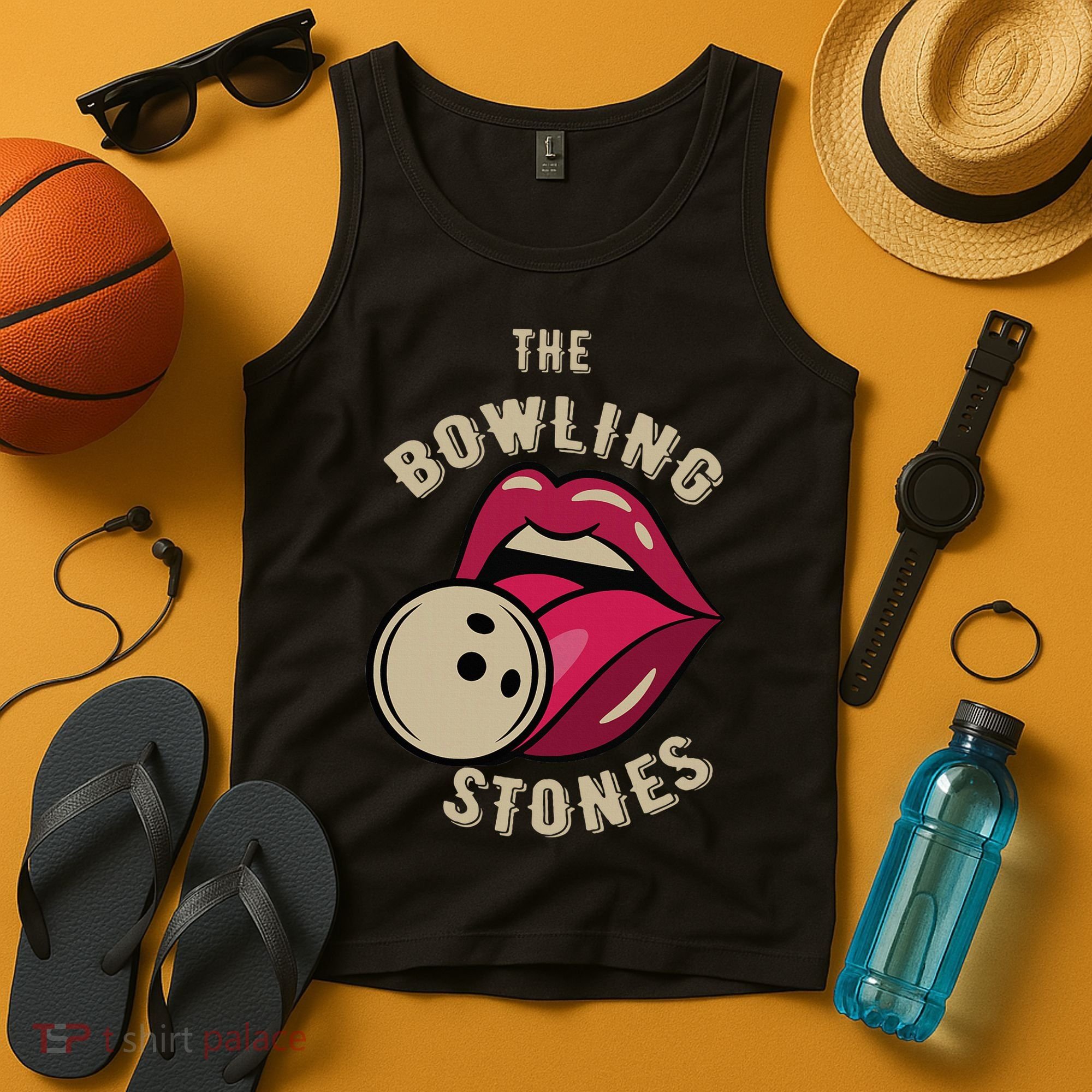 Funny Pun Bowling Stone Tank Top