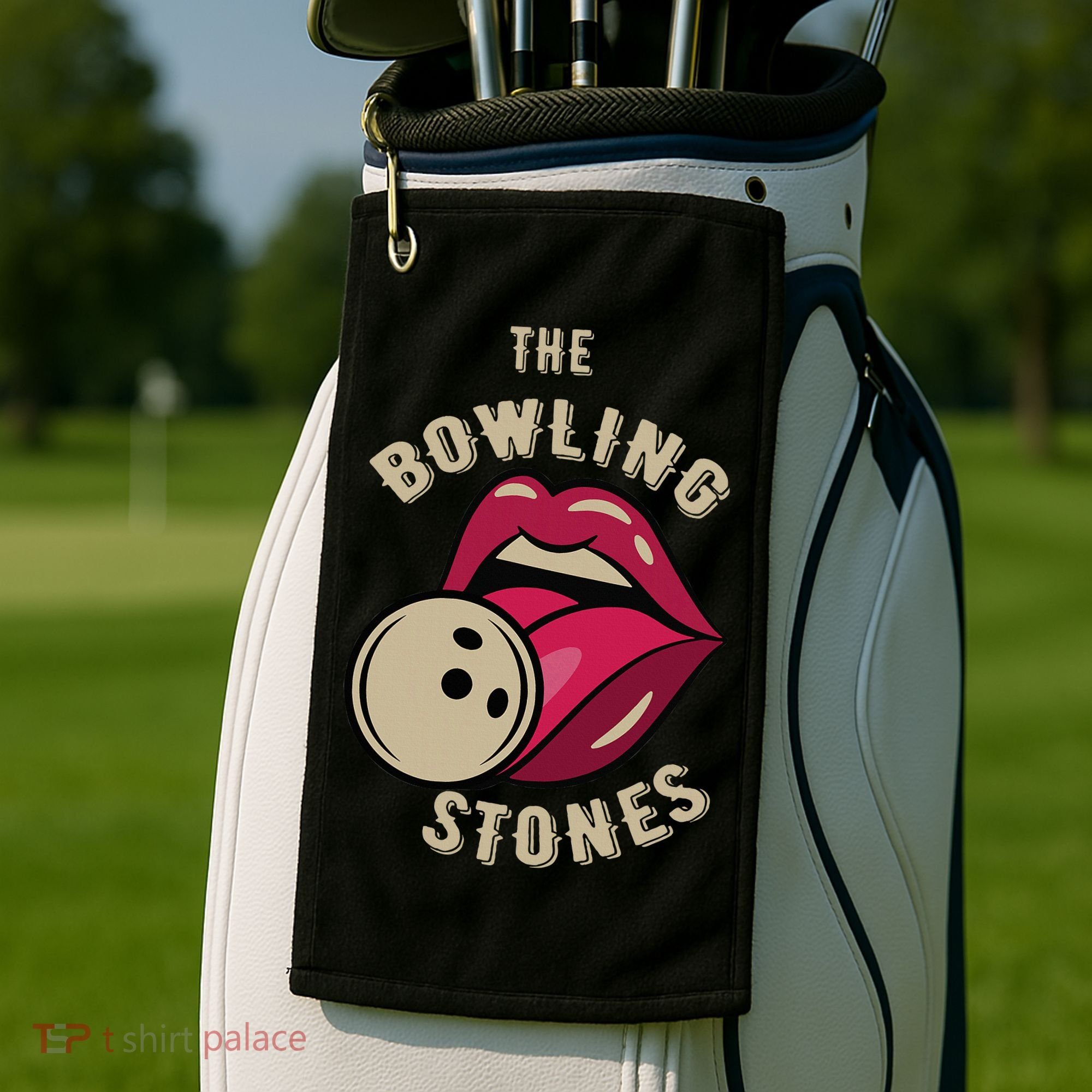 Funny Pun Bowling Stone Golf Towel