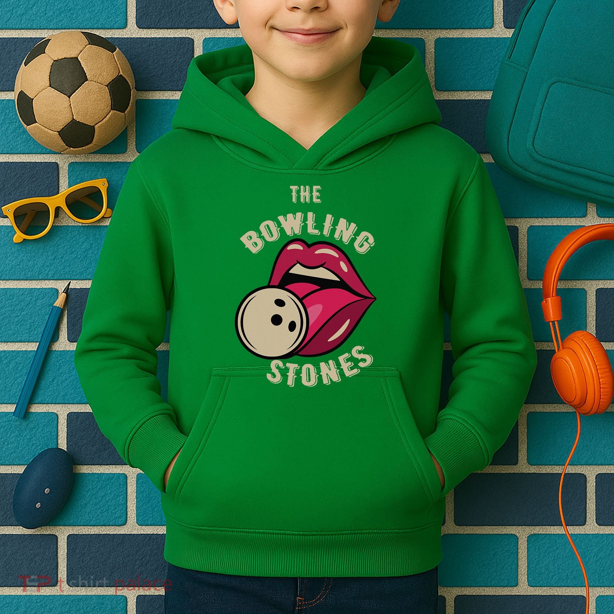 Funny Pun Bowling Stone Kids Hoodie