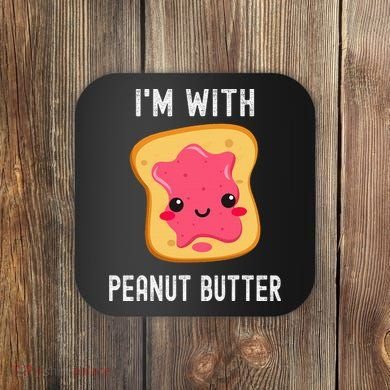 Funny Peanut Butter Jelly Matching Couples Coaster