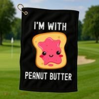 Funny Peanut Butter Jelly Matching Couples Golf Towel thumb 1