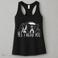 Funny Proud Border Collie I Herd You Herder Gift Dog Saying Women's Tank Top thumb 3