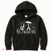 Funny Proud Border Collie I Herd You Herder Gift Dog Saying Kids Hoodie thumb 0